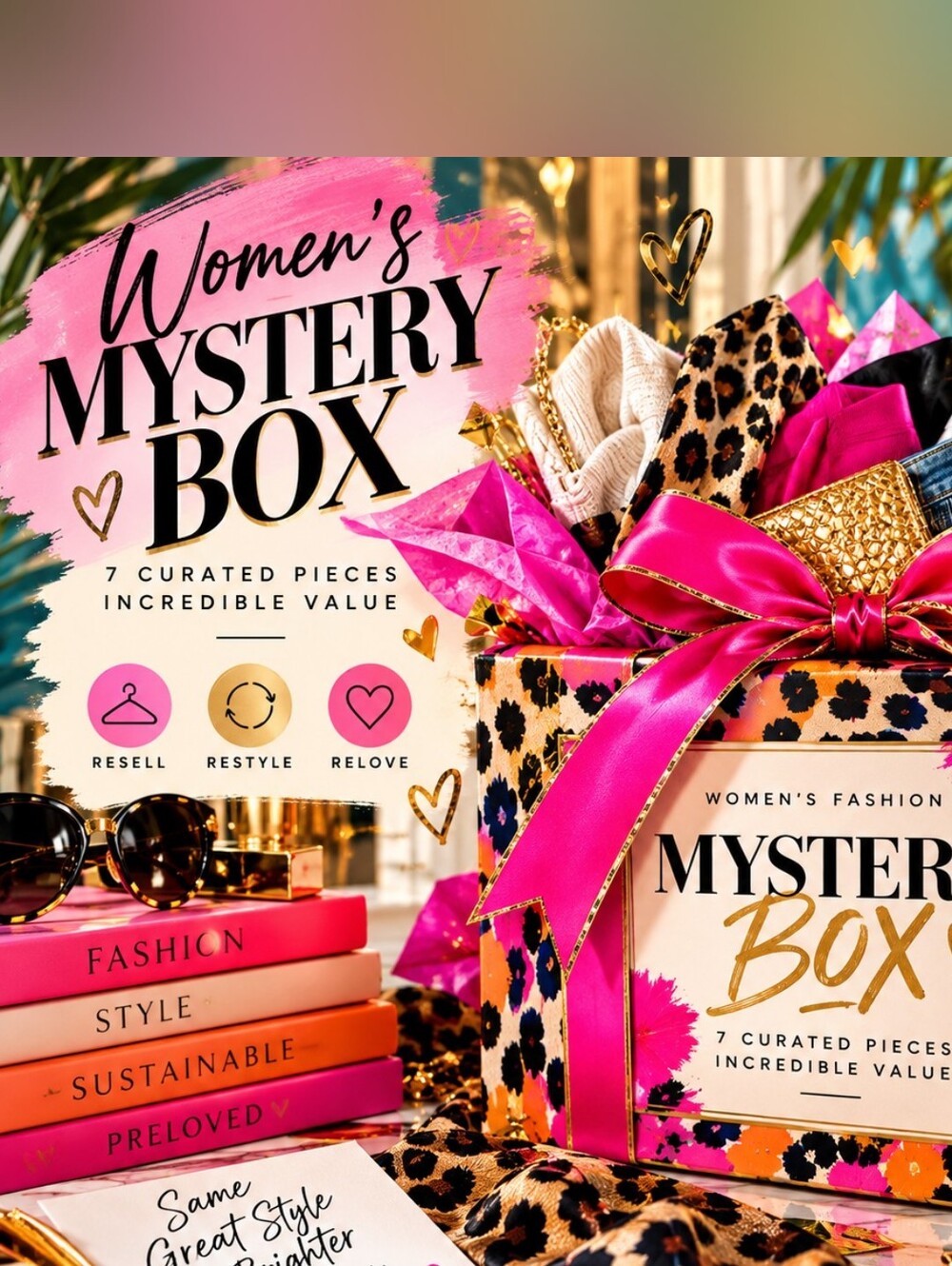 Mystery Box Women's Dresses, Tops, Bottoms, Swim - 7 Items For $39